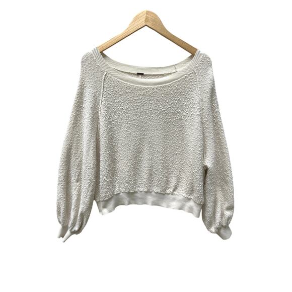 Free People Sweater Terry Cloth Popcorn Knit Long Sleeve Crewneck Pullover S - Picture 1 of 7